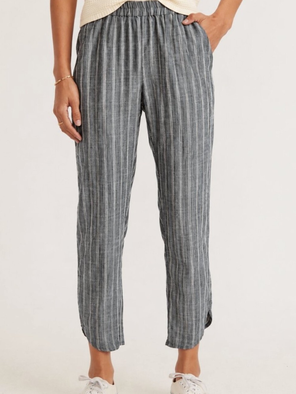 Marine Layer Allison Striped Gray Pants Size Medium